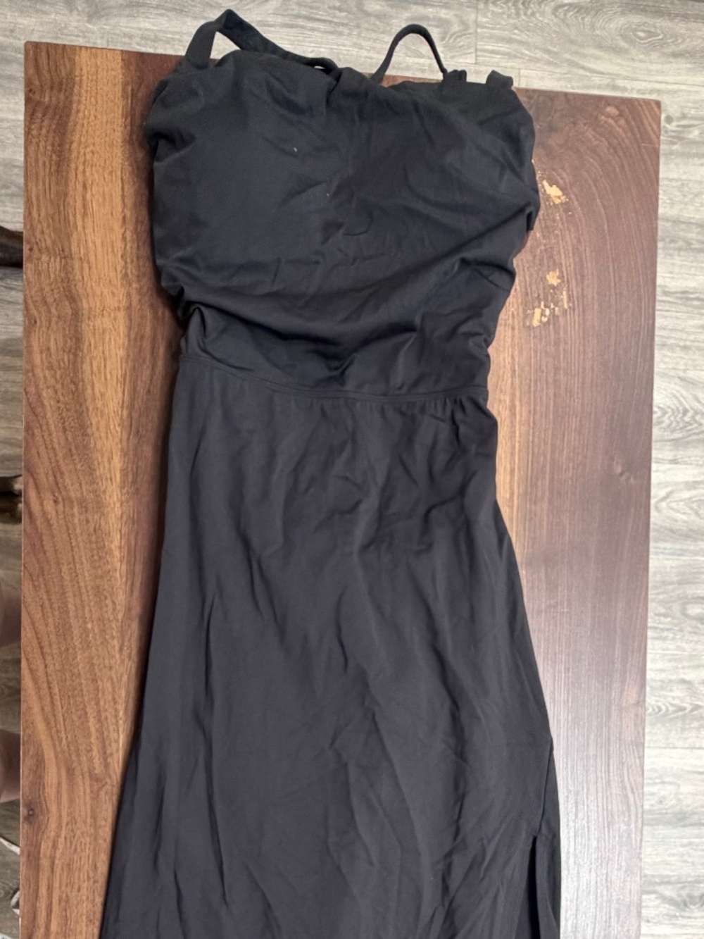 Halara Active Black Strappy Criss Cross Tie Back Maxi Dress with Side Slit